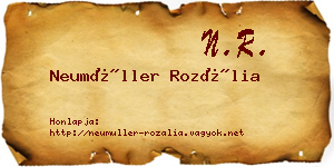 Neumüller Rozália névjegykártya