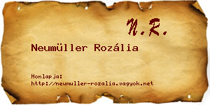 Neumüller Rozália névjegykártya